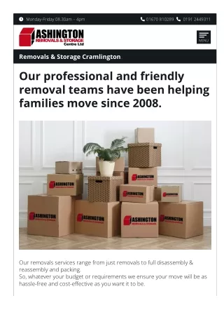 Domestic Removals companies in Cramlington uk