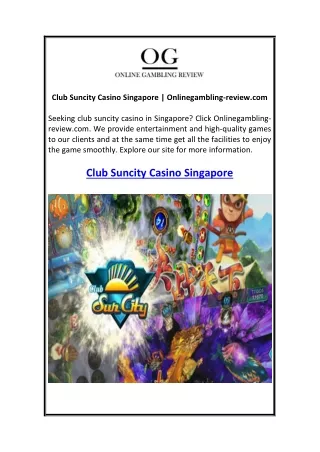 Club Suncity Casino Singapore  Onlinegambling-review.com