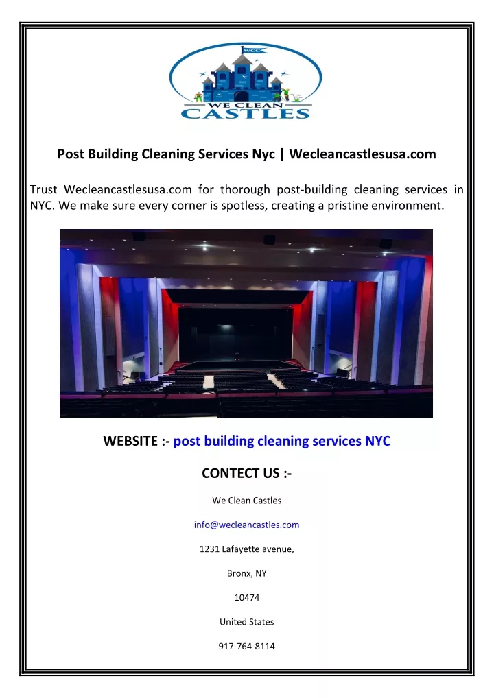 post building cleaning services