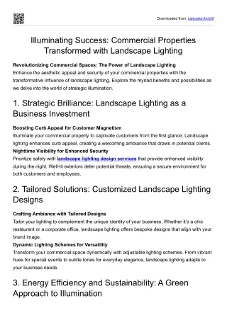 Illuminating Success- Commercial Properties Transformed with Landscape Lighting