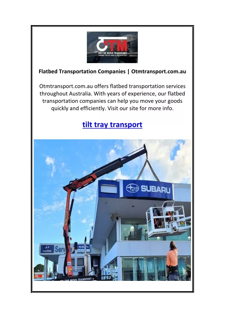 flatbed transportation companies otmtransport