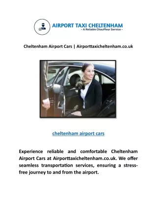 Bishops Cleeve Airport Tax | Airporttaxicheltenham.co.uk