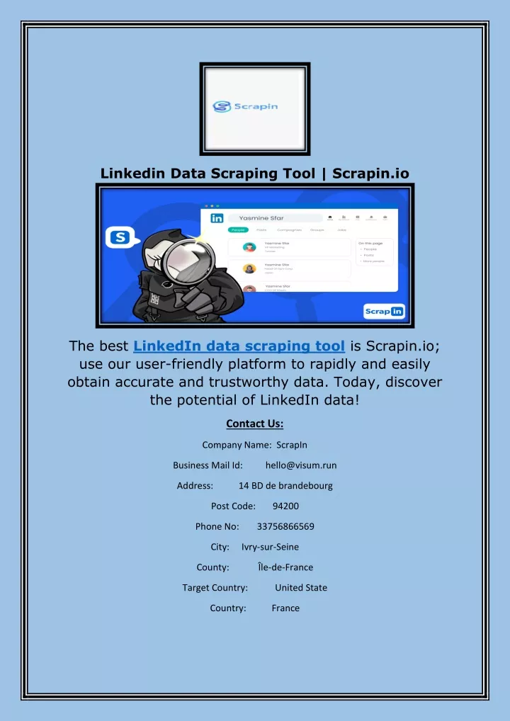 linkedin data scraping tool scrapin io