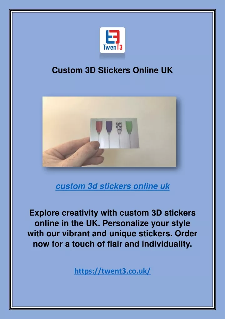 custom 3d stickers online uk