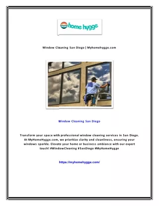 Window Cleaning San Diego | Myhomehygge.com