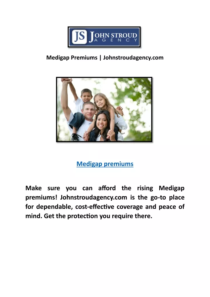 medigap premiums johnstroudagency com