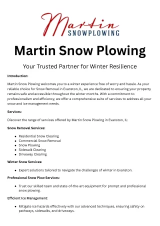 Martin Snow Plowing