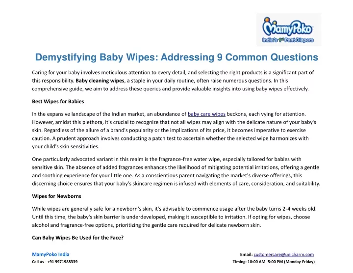 demystifying baby wipes addressing 9 common
