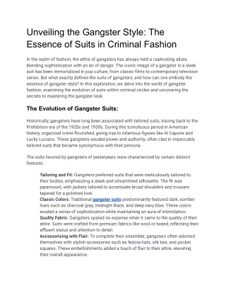 Unveiling the Gangster Style_ The Essence of Suits in Criminal Fashion