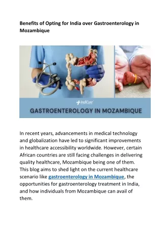 Benefits of Opting for India over Gastroenterology in Mozambique