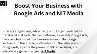 Boost Your Business with Google Ads and NI7 Media