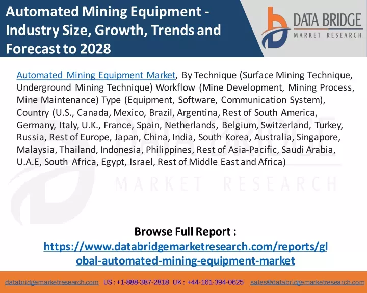 automated mining equipment industry size growth