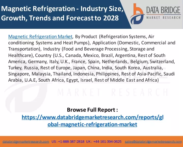 magnetic refrigeration industry size growth