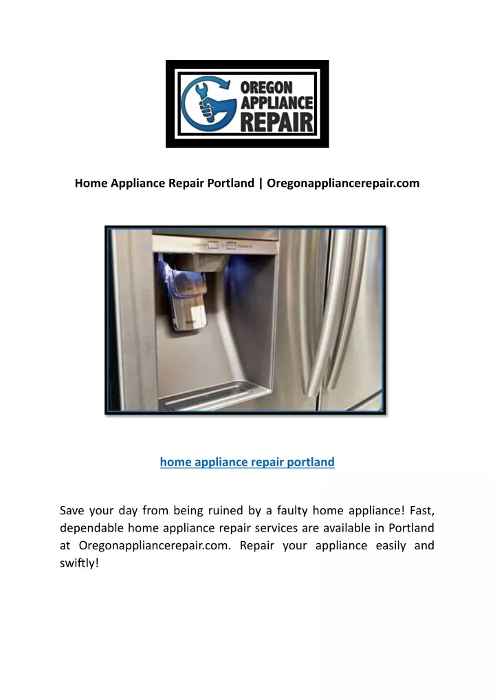 home appliance repair portland