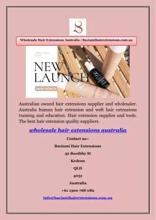 Wholesale Hair Extensions Australia | Baciamihairextensions.com.au