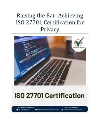 Raising the Bar: Achieving ISO 27701 Certification for Privacy
