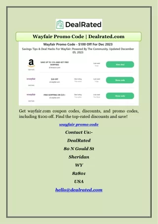 Wayfair Promo Code | Dealrated.com