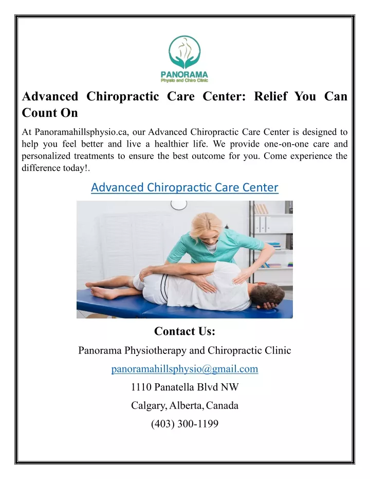 advanced chiropractic care center relief