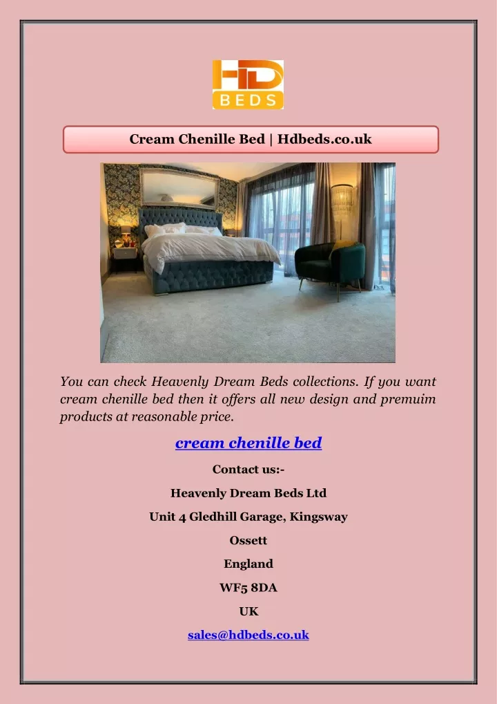 cream chenille bed hdbeds co uk