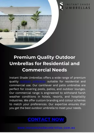 Premium Quality Outdoor Umbrellas for Residential and Commercial Needs