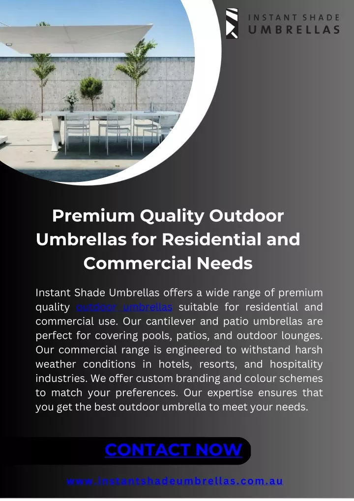 premium quality outdoor umbrellas for residential
