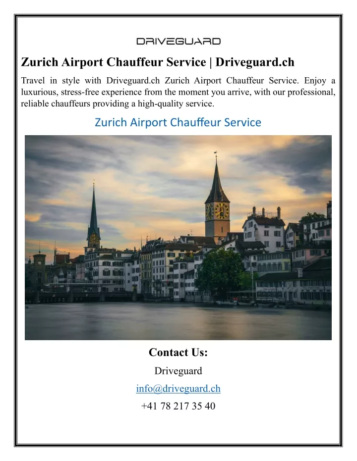 zurich airport chauffeur service driveguard ch