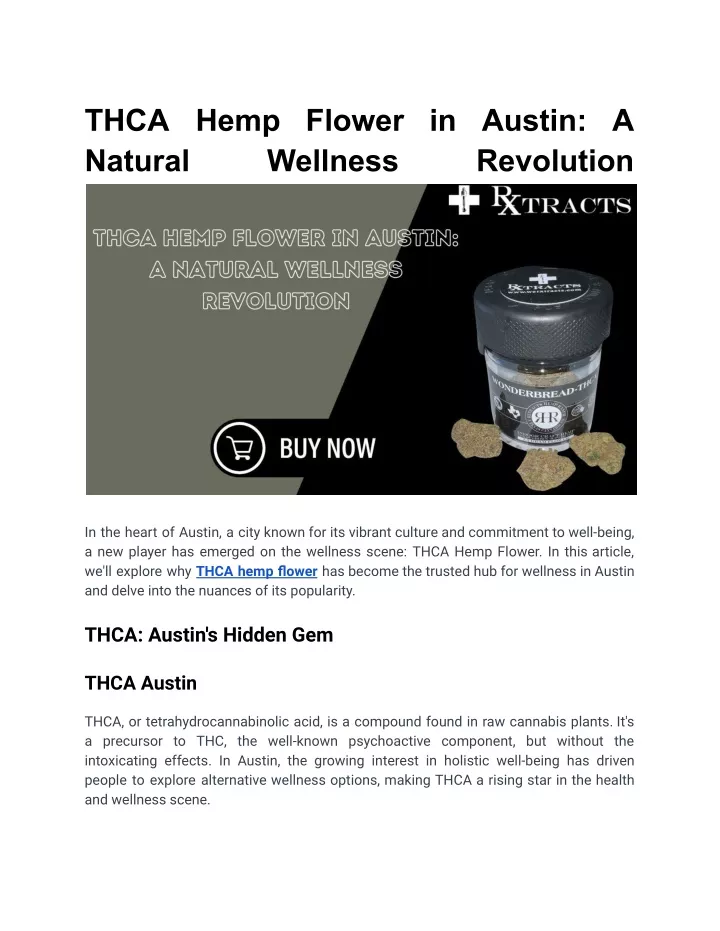 thca hemp flower in austin a natural wellness