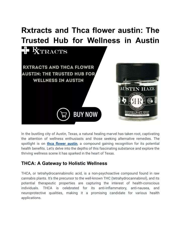 rxtracts and thca flower austin the trusted