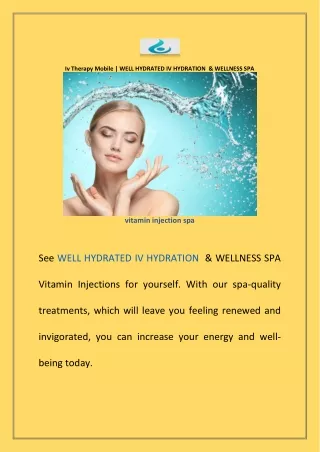 Well Hydrated Wellness Spa | WELL HYDRATED IV HYDRATION  & WELLNESS SPA