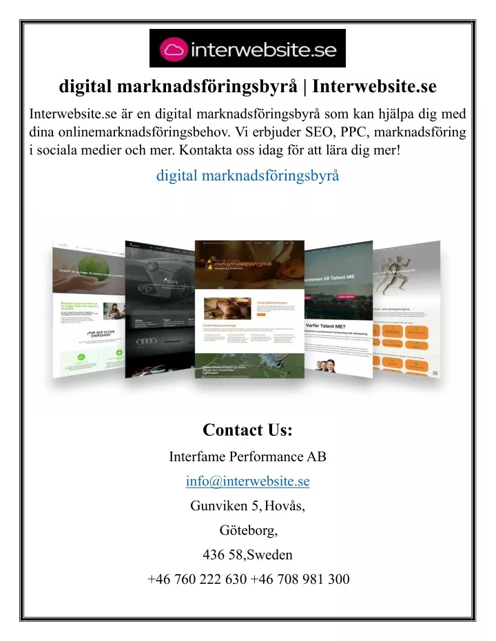 digital marknadsf ringsbyr interwebsite se