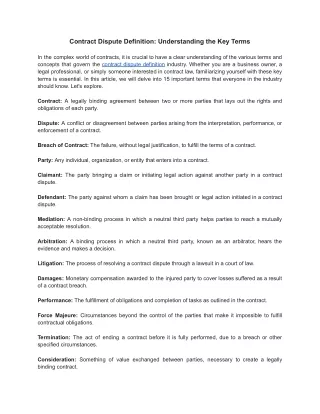 Contract Dispute Definition_ Understanding the Key Terms