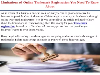 Limitations of Online Trademark Registration You Need To Know About