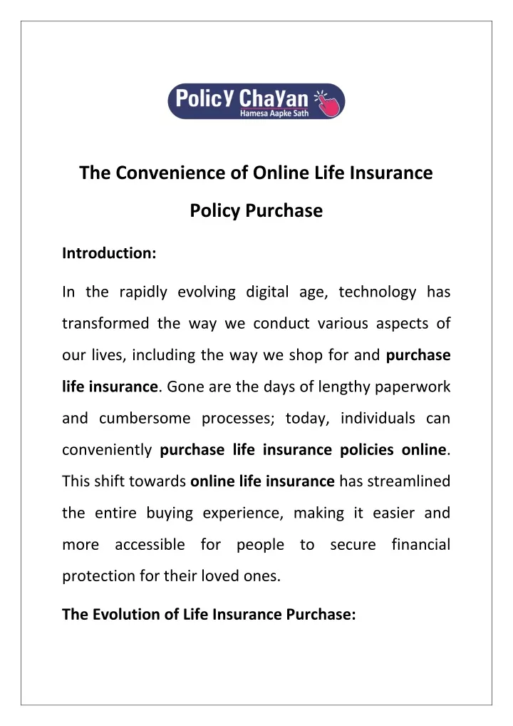 the convenience of online life insurance