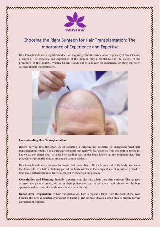Choosing the Right Surgeon for Hair Transplantation The Importance of Experience and Expertise