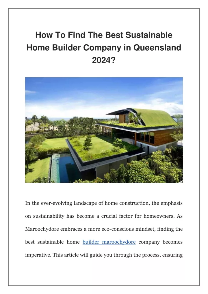 how to find the best sustainable home builder