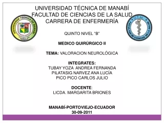 VALORACION SISTEMA NEULOGICO
