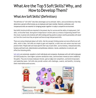 What Are the Top 5 Soft Skills Why, and How to Develop Them