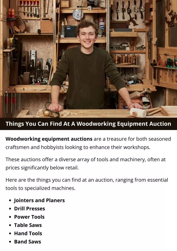 things you can find at a woodworking equipment
