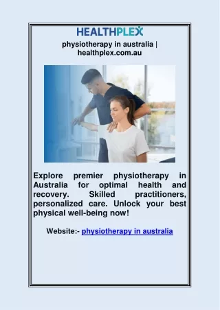 physiotherapy in australia | healthplex.com.au