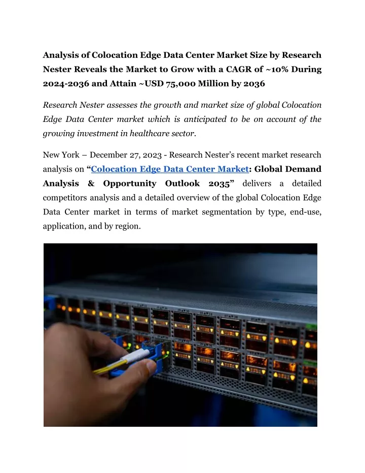 analysis of colocation edge data center market