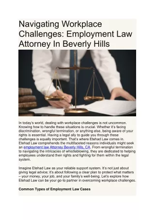 Expert Employment Law Attorney in Beverly Hills