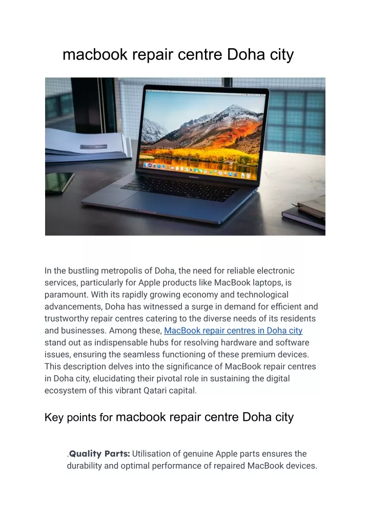 macbook repair centre doha city