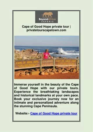 Cape of Good Hope private tour | privatetourscapetown.com