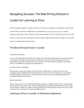 navigating success the best driving schools