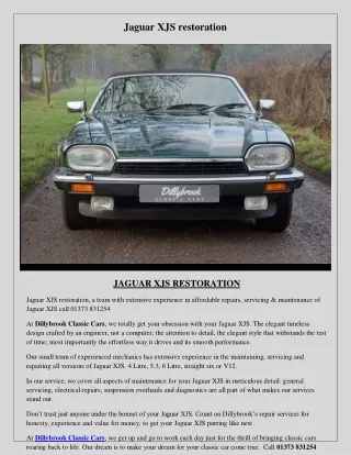Jaguar XJS restoration