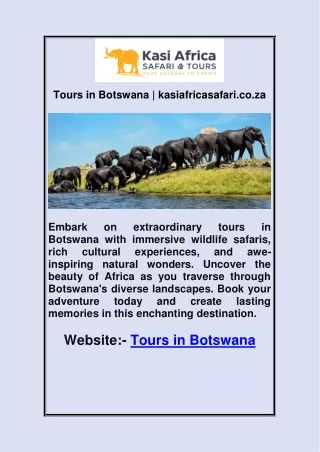 Tours in Botswana | kasiafricasafari.co.za