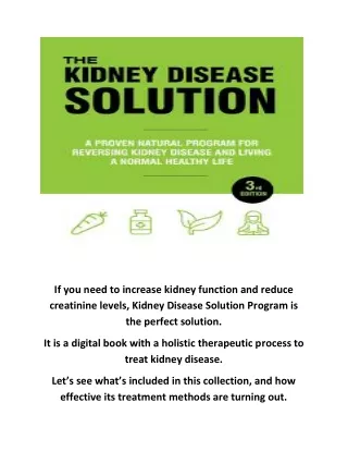 The Kidney Disease Solution™ Free eBook PDF Download