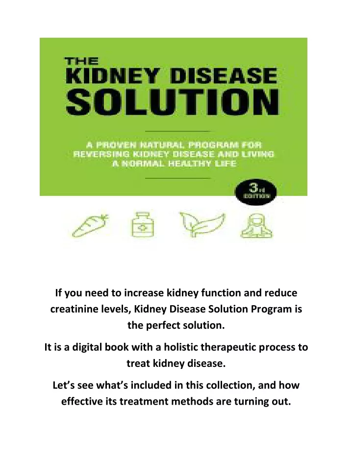 the kidney disease solution pdf