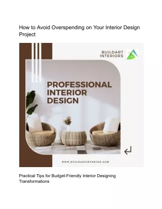 How to Avoid Overspending on Your Interior Design Project