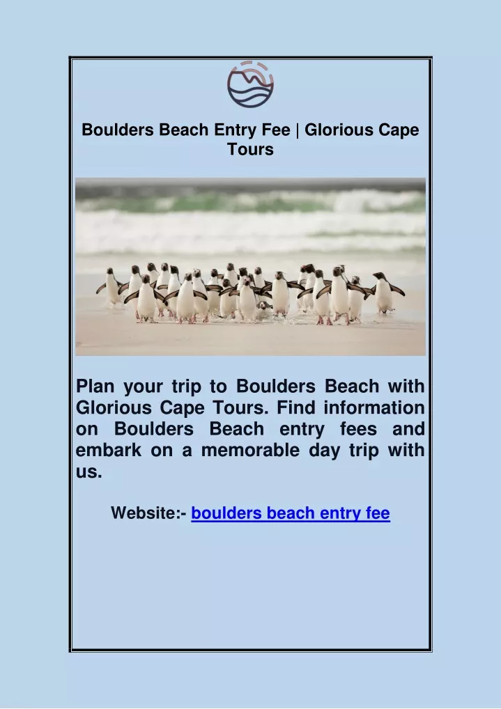 PPT Boulders Beach Entry Fee Glorious Cape Tours PowerPoint